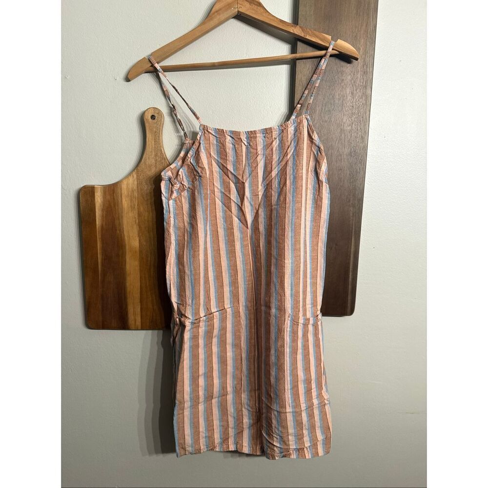 Billabong Multicolor Striped Straight Woven Mini Sundress Dress Small